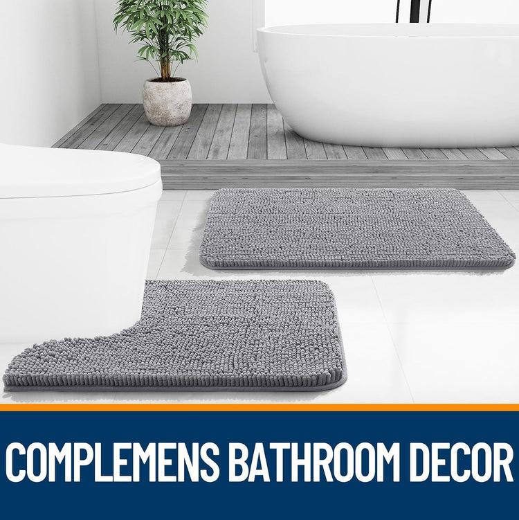 OLANLY Bathroom Rugs 30x20, Extra Soft Absorbent Chenille Bath Rugs