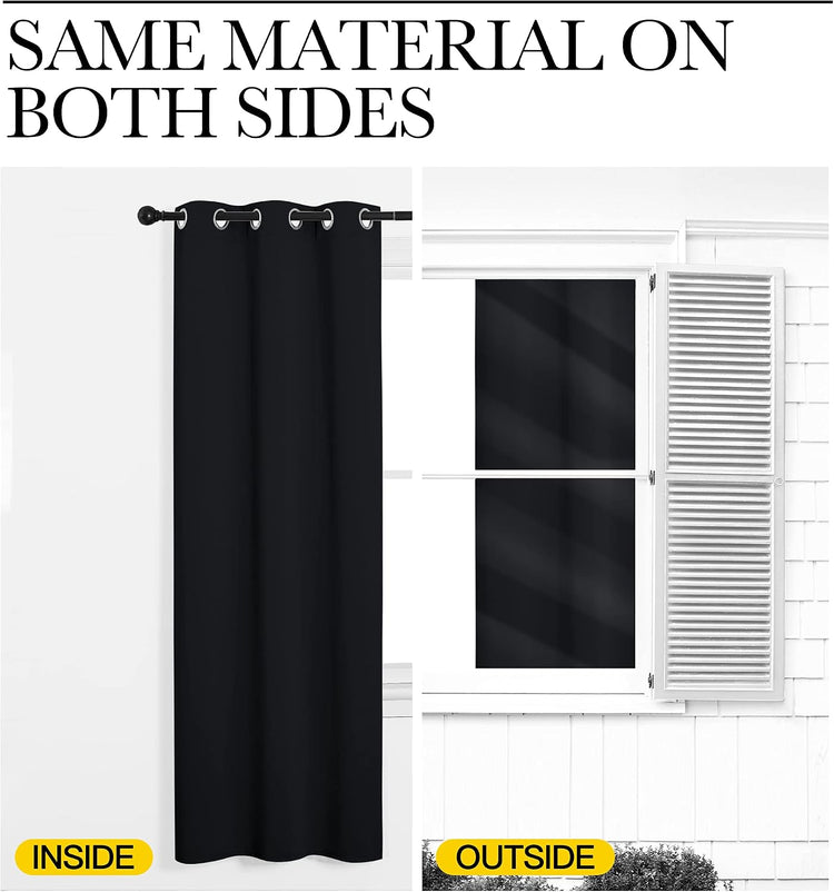 NICETOWN Black Blackout Curtains for Bedroom 42" Wide x 63" Long 2 Panels